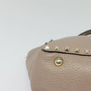 VALENTINO Studs Hand Bag Leather 2way Pink Auth bs25402-10