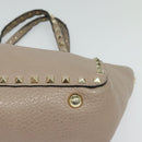 VALENTINO Studs Hand Bag Leather 2way Pink Auth bs25402-11