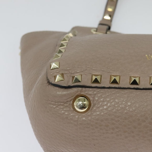 VALENTINO Studs Hand Bag Leather 2way Pink Auth bs25402