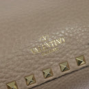 VALENTINO Studs Hand Bag Leather 2way Pink Auth bs25402-14