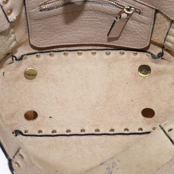 VALENTINO Studs Hand Bag Leather 2way Pink Auth bs25402