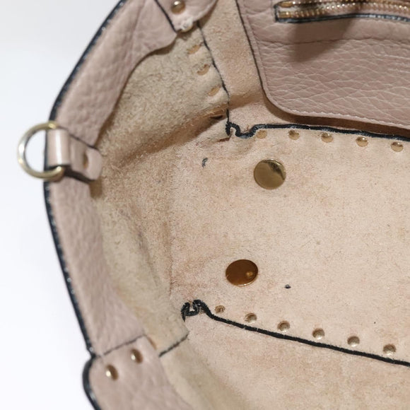 VALENTINO Studs Hand Bag Leather 2way Pink Auth bs25402