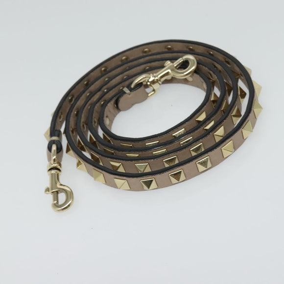 VALENTINO Studs Hand Bag Leather 2way Pink Auth bs25402