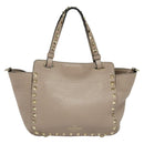 VALENTINO Studs Hand Bag Leather 2way Pink Auth bs25402-3