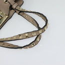 VALENTINO Studs Hand Bag Leather 2way Pink Auth bs25402-7