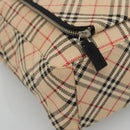 Burberrys Nova Check Blue Label Hand Bag Canvas Beige Auth bs25432-14