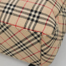 Burberrys Nova Check Blue Label Hand Bag Canvas Beige Auth bs25432-15