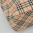 Burberrys Nova Check Blue Label Hand Bag Canvas Beige Auth bs25432-16