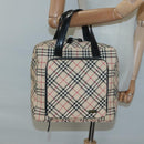 Burberrys Nova Check Blue Label Hand Bag Canvas Beige Auth bs25432-22