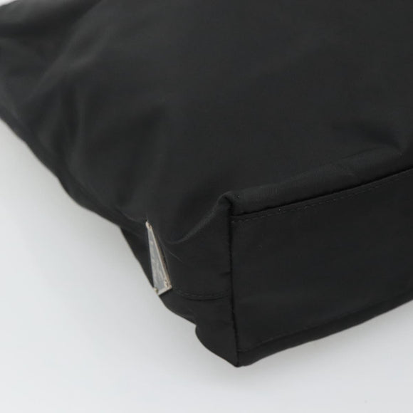 PRADA Chain Shoulder Bag Nylon Black Auth bs25437