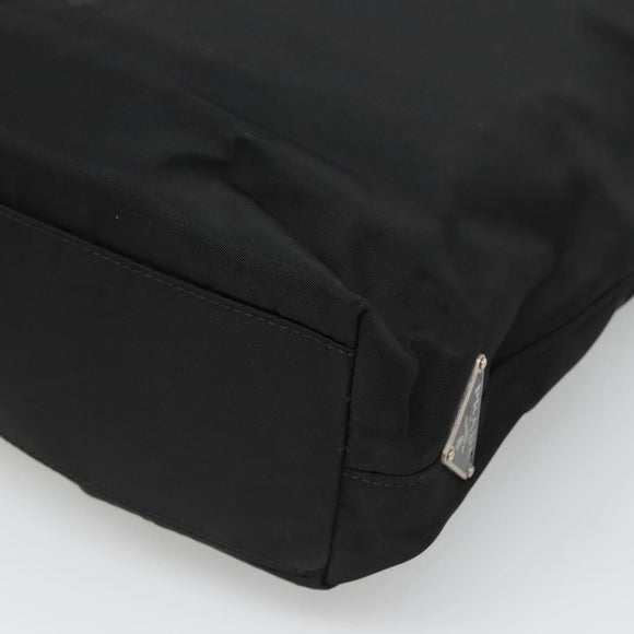 PRADA Chain Shoulder Bag Nylon Black Auth bs25437