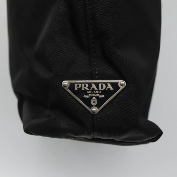 PRADA Chain Shoulder Bag Nylon Black Auth bs25437