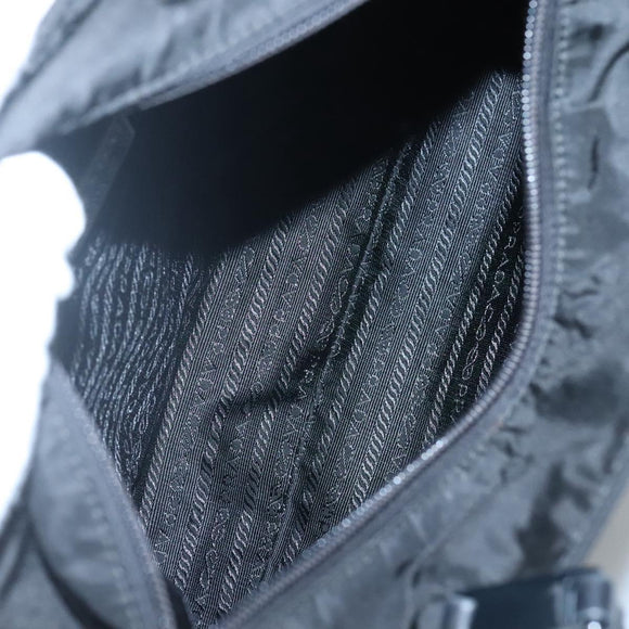 PRADA Chain Shoulder Bag Nylon Black Auth bs25437