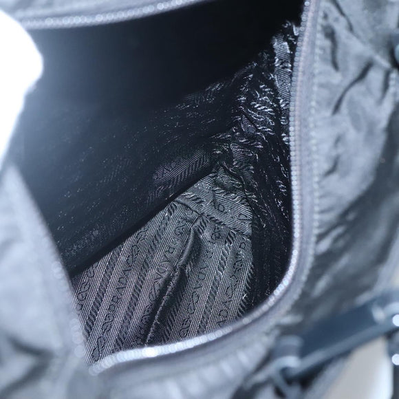 PRADA Chain Shoulder Bag Nylon Black Auth bs25437