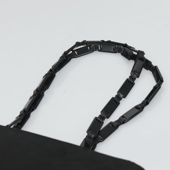 PRADA Chain Shoulder Bag Nylon Black Auth bs25437