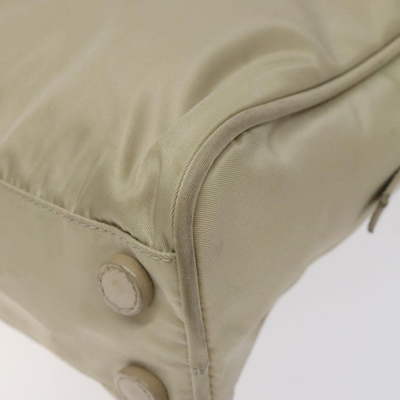 PRADA Shoulder Bag Nylon Beige Auth bs25438