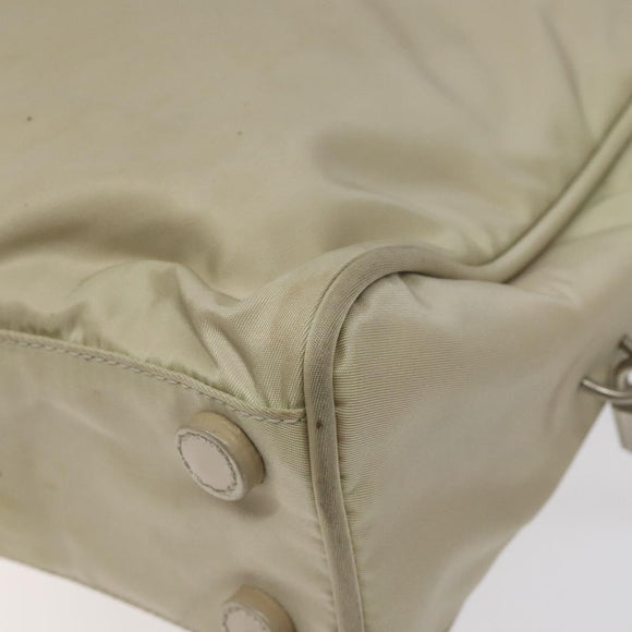 PRADA Shoulder Bag Nylon Beige Auth bs25438