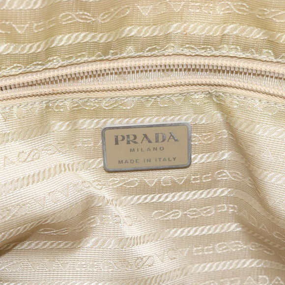 PRADA Shoulder Bag Nylon Beige Auth bs25438
