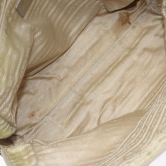 PRADA Shoulder Bag Nylon Beige Auth bs25438