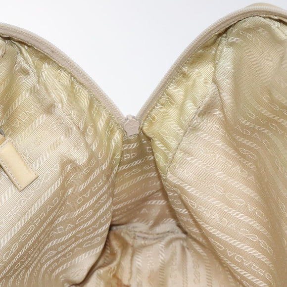 PRADA Shoulder Bag Nylon Beige Auth bs25438