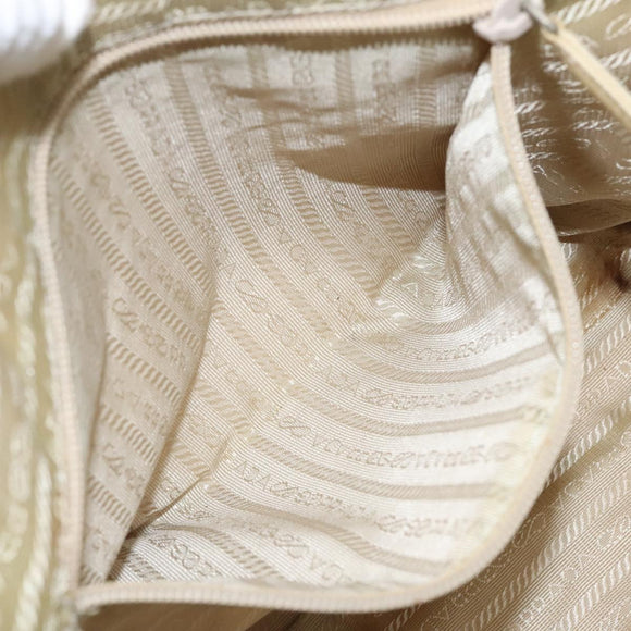 PRADA Shoulder Bag Nylon Beige Auth bs25438