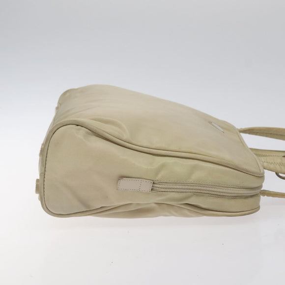 PRADA Shoulder Bag Nylon Beige Auth bs25438
