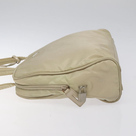 PRADA Shoulder Bag Nylon Beige Auth bs25438