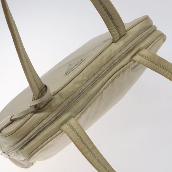 PRADA Shoulder Bag Nylon Beige Auth bs25438