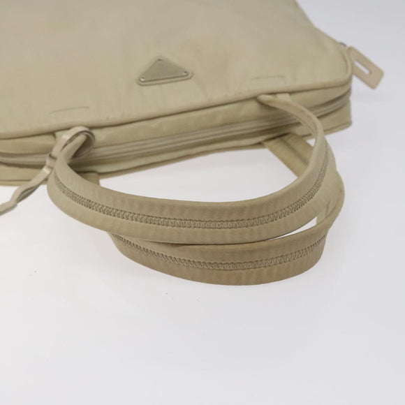 PRADA Shoulder Bag Nylon Beige Auth bs25438