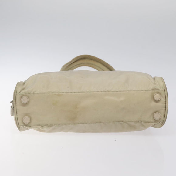 PRADA Shoulder Bag Nylon Beige Auth bs25438