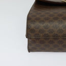 CELINE Macadam Canvas Circle Shoulder Bag PVC Leather Brown Gold Auth bs25458-8