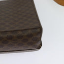 CELINE Macadam Canvas Circle Shoulder Bag PVC Leather Brown Gold Auth bs25458-17