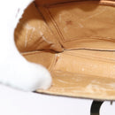 CELINE Macadam Canvas Circle Shoulder Bag PVC Leather Brown Gold Auth bs25458-20