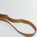 CELINE Macadam Canvas Circle Shoulder Bag PVC Leather Brown Gold Auth bs25458-14