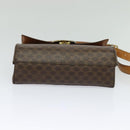 CELINE Macadam Canvas Circle Shoulder Bag PVC Leather Brown Gold Auth bs25458-5