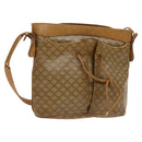 CELINE Macadam Canvas Shoulder Bag Beige Gold Auth bs25460-1