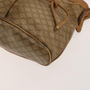 CELINE Macadam Canvas Shoulder Bag Beige Gold Auth bs25460-9