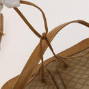 CELINE Macadam Canvas Shoulder Bag Beige Gold Auth bs25460-10