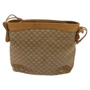 CELINE Macadam Canvas Shoulder Bag Beige Gold Auth bs25460-2