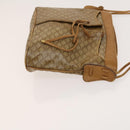 CELINE Macadam Canvas Shoulder Bag Beige Gold Auth bs25460-3