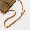 CELINE Macadam Canvas Shoulder Bag Beige Gold Auth bs25460-7