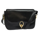 CELINE Shoulder Bag Leather Black Gold Auth bs25461-1