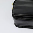 CELINE Shoulder Bag Leather Black Gold Auth bs25461-15