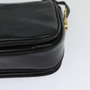 CELINE Shoulder Bag Leather Black Gold Auth bs25461-16