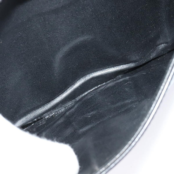 CELINE Shoulder Bag Leather Black Gold Auth bs25461