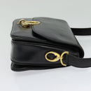 CELINE Shoulder Bag Leather Black Gold Auth bs25461-5
