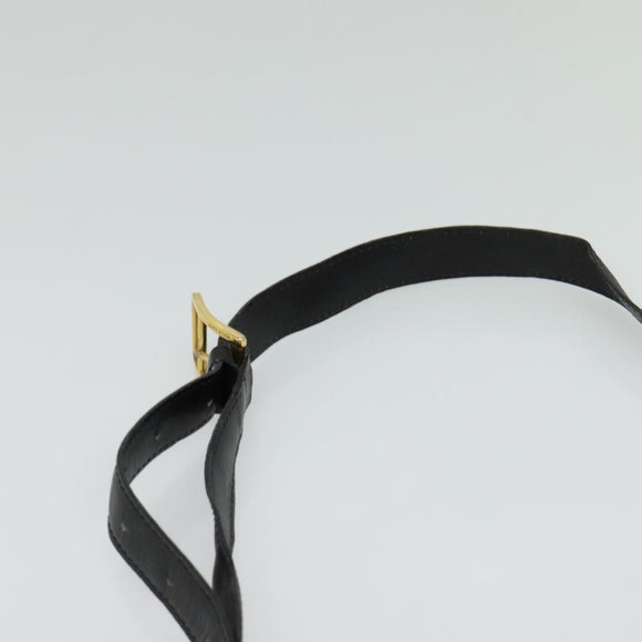 CELINE Shoulder Bag Leather Black Gold Auth bs25461