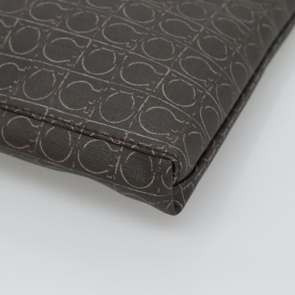 Salvatore Ferragamo Shoulder Bag PVC Leather Brown Auth bs25462