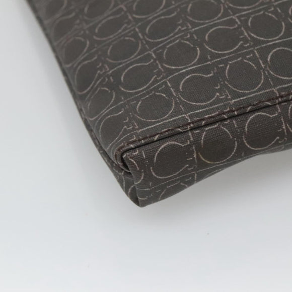 Salvatore Ferragamo Shoulder Bag PVC Leather Brown Auth bs25462