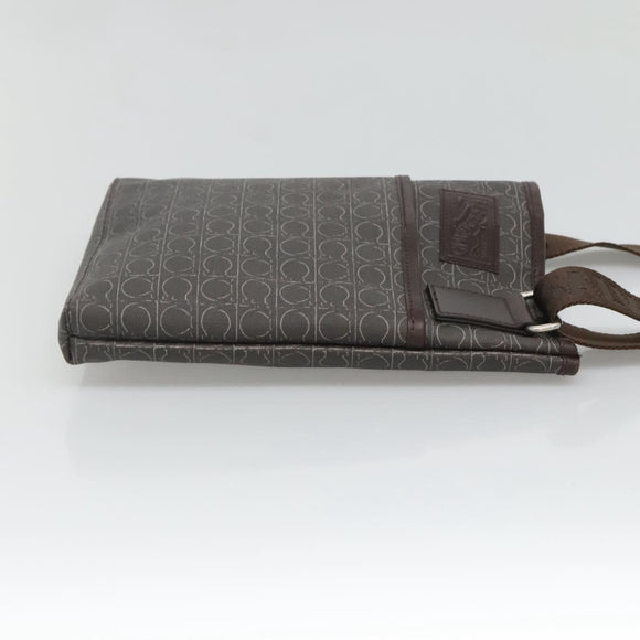 Salvatore Ferragamo Shoulder Bag PVC Leather Brown Auth bs25462